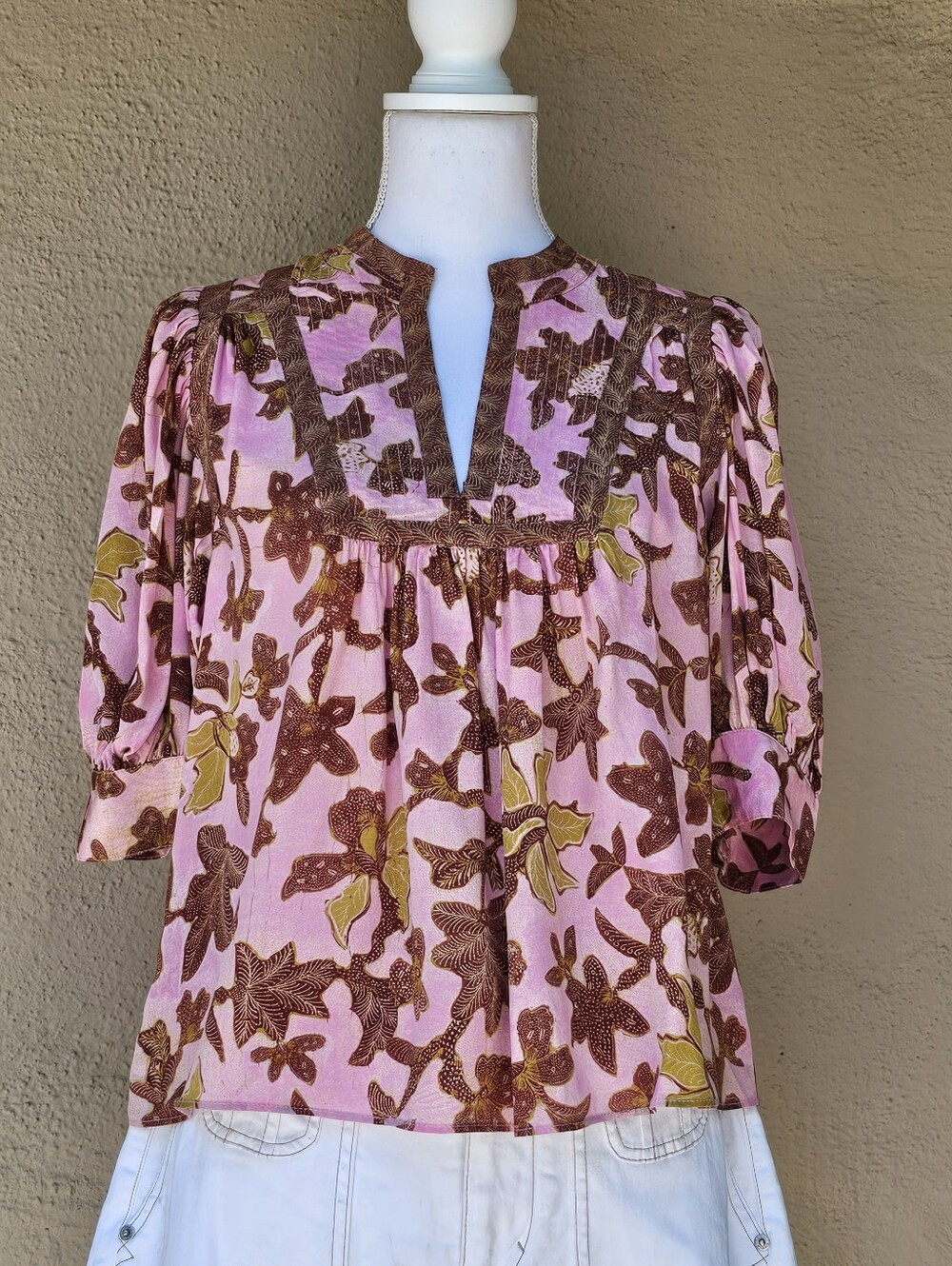 Ulla Johnson 100% Silk Floral Blouse Sz 8
